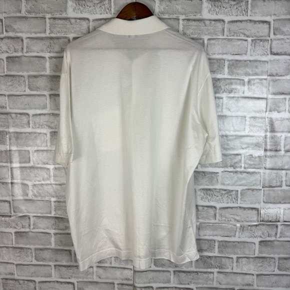 Gran Sasso Made in Italy Solid White Pocket Collared Polo Shirt Mens XL Cotton - Picture 6 of 9